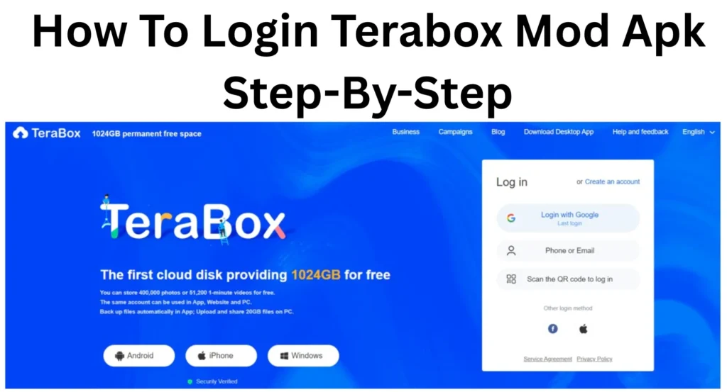 How to login terabox